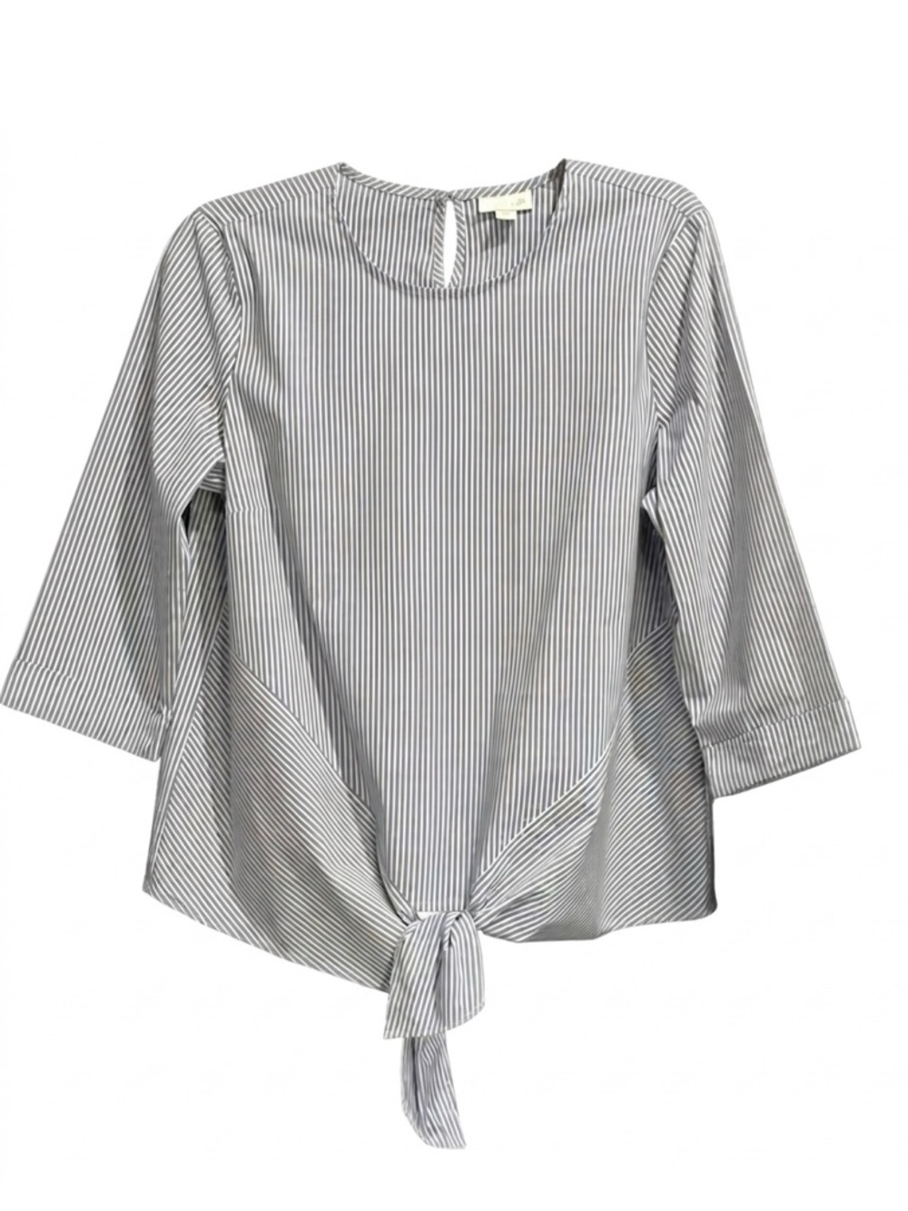 Summer Staple J. Jill Cotton Spandex Preppy Tie Front Top Size M